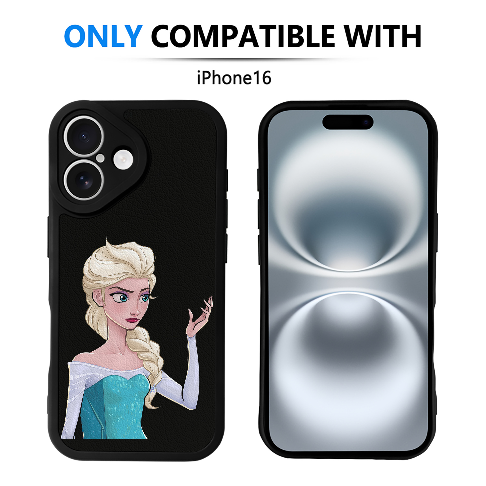 （画像用） アナと雪の女王 アンナ エルサ Frozen Anna Elsa 【iPhone 16シリーズ対応】シリコンスマホケース（レザー調） 材質：シリコン
